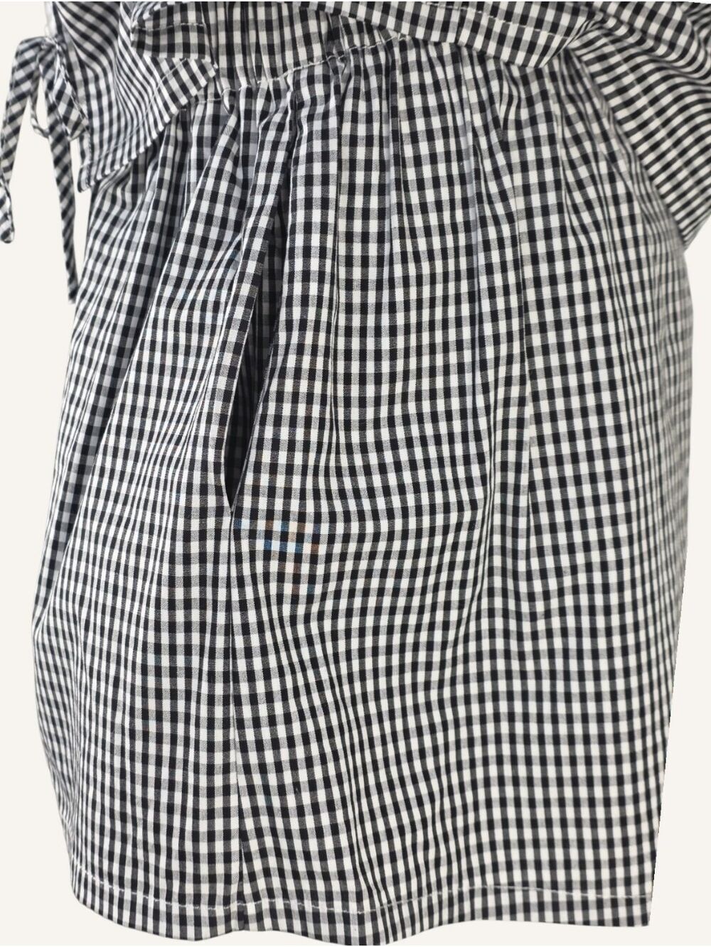 PRIV Black Gingham 2-Piece Top & Shorts Set Small Pockets Designed In Canada - Picture 9 of 15